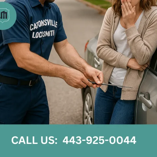 Catonsville-automotive-locksmith-helping-with-car-lockout